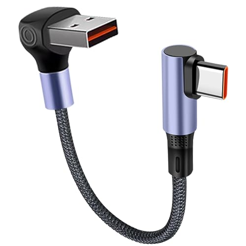 MISYNLON Kurzes 90-Grad-USB-auf-USB-C-Kabel, Upgrade-USB-Blindstecker Typ C 6A Schnellladekabel Sync-Data Transfer Rechtwinkliges Typ-C Carplay-Kabel für IP15/16/Plus/Pro/Pro S20 S10 S9 S8 Plus-15cm MISYNLON Kurzes 90-Grad-USB-auf-USB-C-Kabel, Upgrade-USB-Blindstecker Typ C 6A Schnellladekabel Sync-Data Transfer Rechtwinkliges Typ-C Carplay-Kabel für IP15/16/Plus/Pro/Pro S20 S10 S9 S8 Plus-15cm von MISYNLON