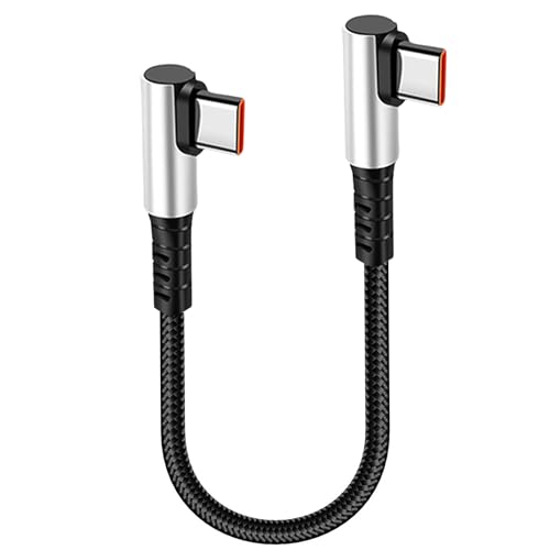 MISYNLON Kurzes Rechtwinkliges USB C zu USB C Kabel, Typ C 6A Schnellladekabel Unterstützung Sync Datenübertragung 90Degree Typ-C Carplay Kabel für IP15/16/Plus/Pro/Pro S20 S10 S9 S8 Plus-25cm MISYNLON Kurzes Rechtwinkliges USB C zu USB C Kabel, Typ C 6A Schnellladekabel Unterstützung Sync Datenübertragung 90Degree Typ-C Carplay Kabel für IP15/16/Plus/Pro/Pro S20 S10 S9 S8 Plus-25cm von MISYNLON