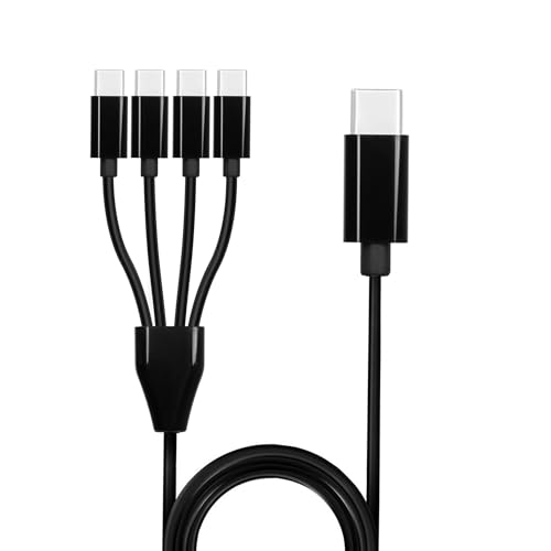 MISYNLON USB-C-Multi-Ladekabel, 4-in-1-USB-C-Splitter mit 4 Typ-C-Anschlüssen, kurzes USB-C-Kabel für S23/S22/S20, IP15/16, Handys, Tablets und mehr, 50 cm von MISYNLON