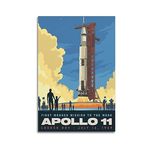 MITIN Vintage Space Poster NASA 1969 Apollo 11 Lift-Off dekoratives Gemälde Leinwand Wand und Kunstbild Familienschlafzimmer Dekor 30 x 45 cm von MITIN
