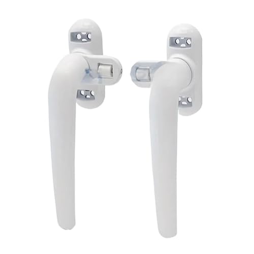 Aluminium Fenstergriffe 1 Paar Universal Fenster Griff Key Locking Tür for Doppel Verglasung Windows(White 1pair) von MITINGER