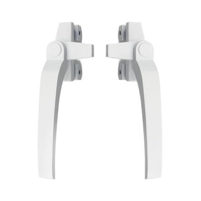 Aluminium Fenstergriffe Fenstergriffe aus Aluminiumlegierung Typ 38 Flügelfenster-Verriegelungsgriff Sicherheit Universal-Zughebel for die Linke und rechte Seite(White,Left) von MITINGER