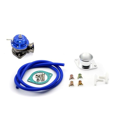Boost Ventil Elektrisch Universal Type -RS Turbo Wegblasenventil Einstellbare 25psi BOV. Schlag Dump/Blow Off Adapter 5 Farben(Blue) von MITINGER