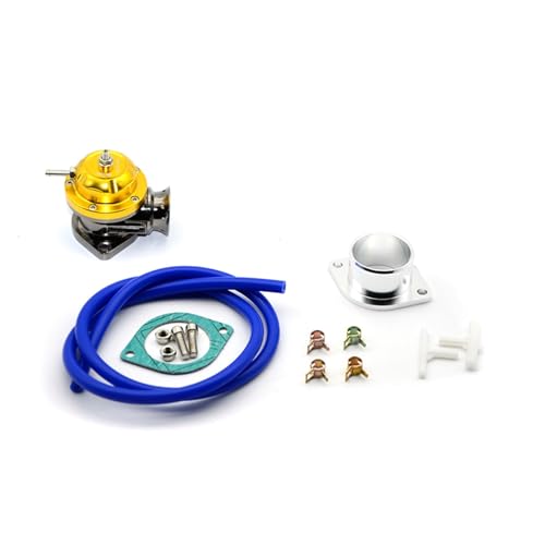 Boost Ventil Elektrisch Universal Type -RS Turbo Wegblasenventil Einstellbare 25psi BOV. Schlag Dump/Blow Off Adapter 5 Farben(Gold) von MITINGER