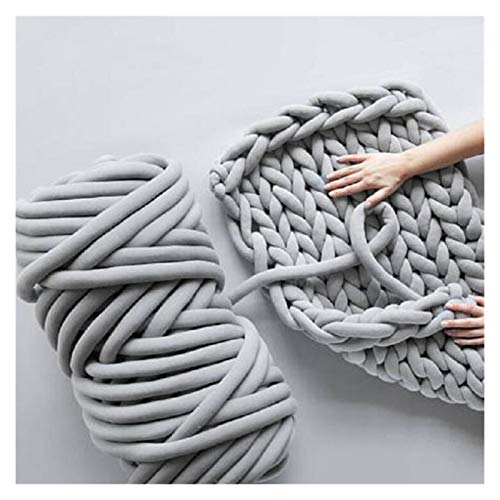 Häkelgarn,Grobes Garn 1000g super dickes klobiges Garn DIY sperrige Arm-Roving-Strickdecke Hand Strick-Spin-Garn-DIY-Decke 60m(Light gray) von MITINGER
