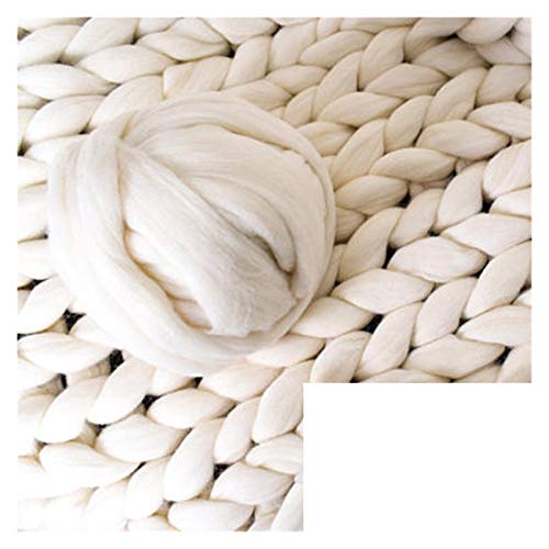 Häkelgarn,Grobes Garn 250g super weiche Garne DIY sperriger Arm Roving Strickdecke Grobhand Strick Spinning Häkeln Nähgarn(Apricot) von MITINGER