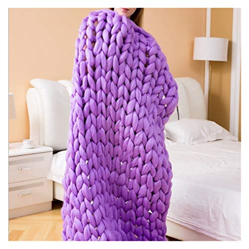 Häkelgarn,Grobes Garn 250g super weiche Garne DIY sperriger Arm Roving Strickdecke Grobhand Strick Spinning Häkeln Nähgarn(Purple) von MITINGER