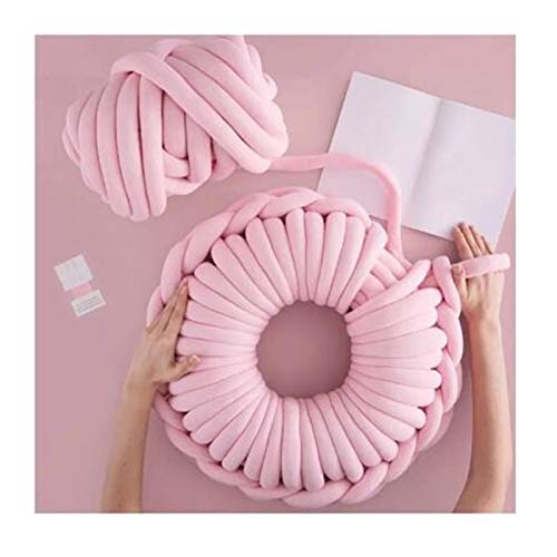 Häkelgarn,Grobes Garn 500g super sperriger Arm Strick Roving Gestrickte Decke Chunky Garn super dickes Garn für Stricken/Häkeln/Teppich/Hüte(Pink) von MITINGER