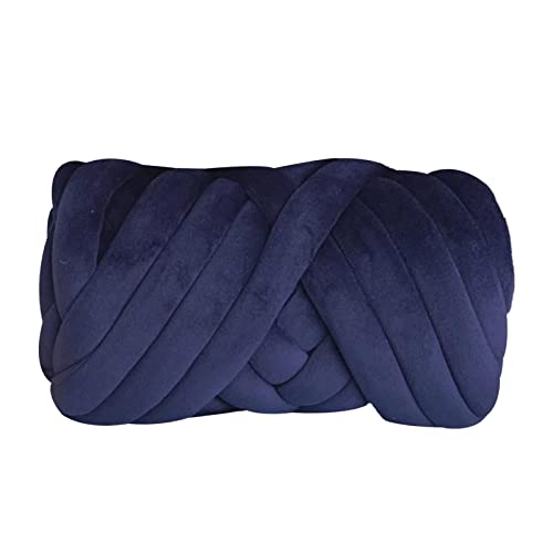 Häkelgarn,Grobes Garn Baumwoll-Polyester-Grobgarn, Armstrickgarn, Strickgarn, Jumbo-Schlauchgarn, sperriges Garn for Kissen, Häkeln, Weben, Haustierbett(Deep blue) von MITINGER