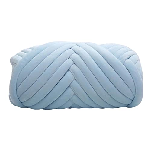 Häkelgarn,Grobes Garn Baumwoll-Polyester-Grobgarn, Armstrickgarn, Strickgarn, Jumbo-Schlauchgarn, sperriges Garn for Kissen, Häkeln, Weben, Haustierbett(Light Blue) von MITINGER