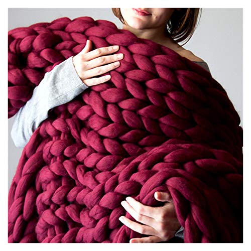 Häkelgarn,Grobes Garn Dicke klobige Garn weiche Garn DIY sperrige Arm-Roving-Strick-Decke Hand Strick-Spinning-Häkeln-Hutschal(Red 1000g) von MITINGER