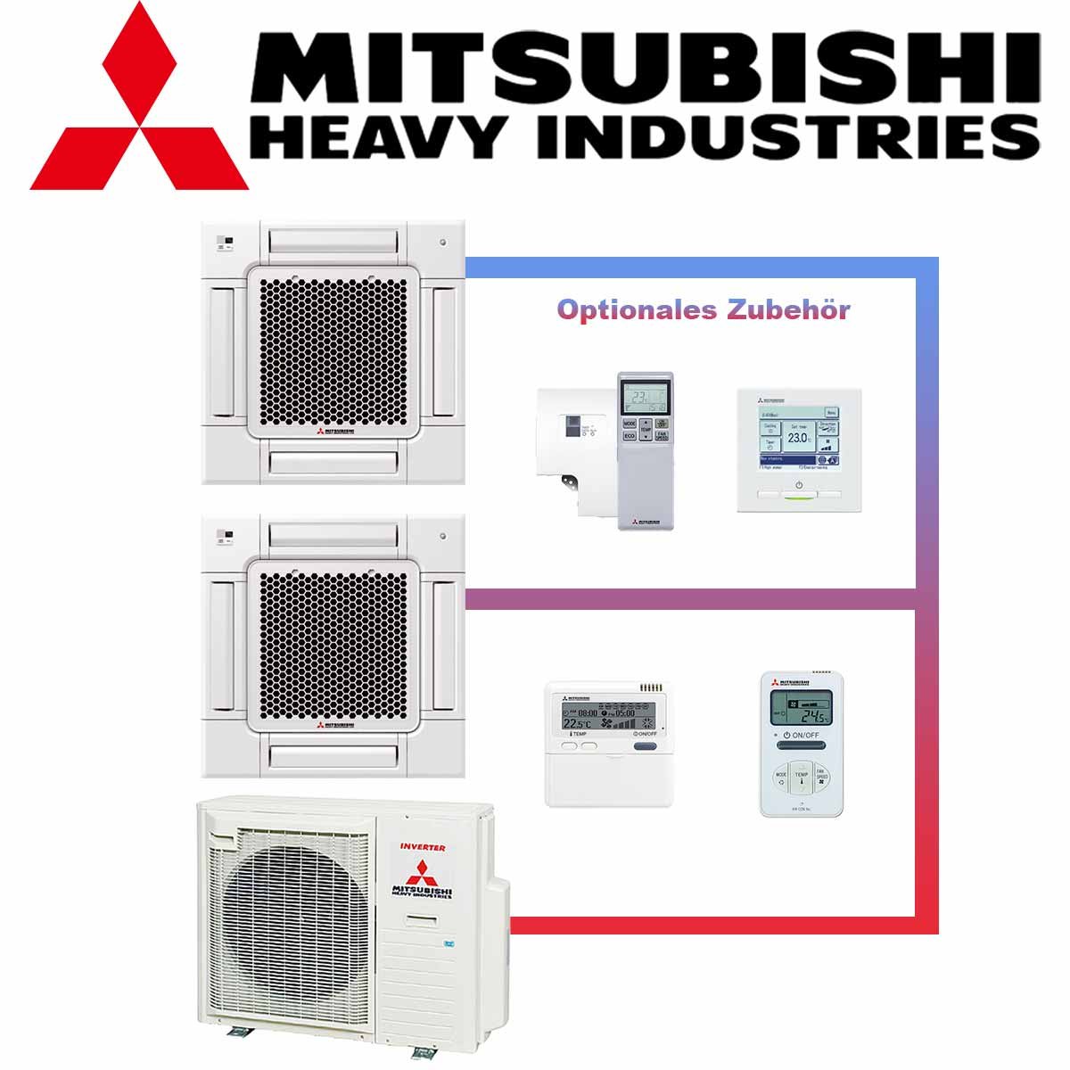 SET MITSUBISHI 2 Deckenkassetten 3,5kW FDTC & Außeneinheit 7,1kW... von Mitsubishi Heavy