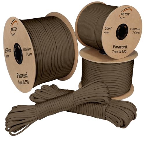 MITSY Paracord 4 mm 10 Meter Hell Khaki 100% Nylon Schnur für Hundeleine, Camping, Outdoor und Survival Ausrüstung mit 10m, 25m, 50m, 100m, 250m Paracord 550 Typ III 7 Kern MITSY Paracord 4 mm 10 Meter Hell Khaki 100% Nylon Schnur für Hundeleine, Camping, Outdoor und Survival Ausrüstung mit 10m, 25m, 50m, 100m, 250m Paracord 550 Typ III 7 Kern von MITSY