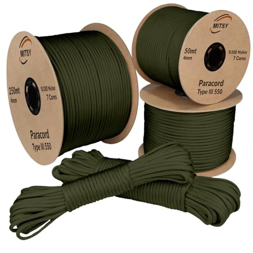 MITSY Paracord 4 mm 10 Meter Mid Khaki 100% Nylon Schnur für Hundeleine, Camping, Outdoor und Survival Ausrüstung mit 10m, 25m, 50m, 100m, 250m Paracord 550 Typ III 7 Kern MITSY Paracord 4 mm 10 Meter Mid Khaki 100% Nylon Schnur für Hundeleine, Camping, Outdoor und Survival Ausrüstung mit 10m, 25m, 50m, 100m, 250m Paracord 550 Typ III 7 Kern von MITSY