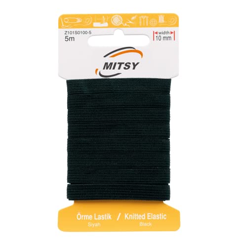 MITSY Reißfeste Gummiband Gummibänder zum Nähen Breit 10 mm 5 m Schwarz Stark Gummilitze für Hosengummi Haushalt DIY Handwerk Stoffe zum Nahen MITSY Reißfeste Gummiband Gummibänder zum Nähen Breit 10 mm 5 m Schwarz Stark Gummilitze für Hosengummi Haushalt DIY Handwerk Stoffe zum Nahen von MITSY
