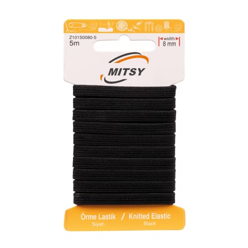 MITSY Reißfeste Gummiband Gummibänder zum Nähen Breit 8 mm 5 m Schwarz Stark Gummilitze für Hosengummi Haushalt DIY Handwerk Stoffe zum Nahen MITSY Reißfeste Gummiband Gummibänder zum Nähen Breit 8 mm 5 m Schwarz Stark Gummilitze für Hosengummi Haushalt DIY Handwerk Stoffe zum Nahen von MITSY