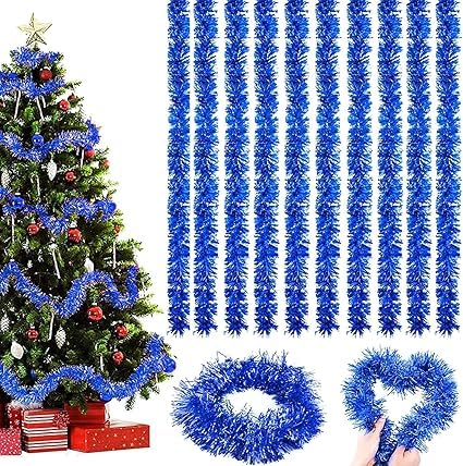 10 pcs Weihnachten Lametta Girlande,2m Weihnachtsbaum Girlande,Weihnachts Lametta Girland von MITTRICH