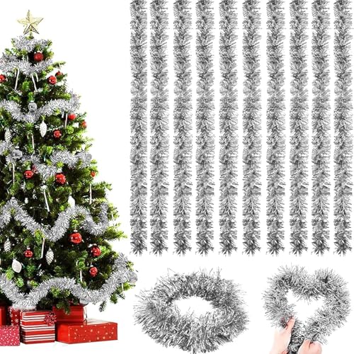 10 pcs Weihnachten Lametta Girlande,2m Weihnachtsbaum Girlande,Weihnachts Lametta Girland 10 pcs Weihnachten Lametta Girlande,2m Weihnachtsbaum Girlande,Weihnachts Lametta Girland von MITTRICH