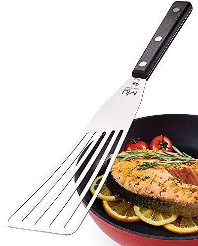 MIU France Grill Spatula Stainless Steel - Premium Grill Fish Turner - Heat Resistant Spatula - Frying Turner for Kitchen, Roasting, Reversible - Spatula Metal Slotted Turner von MIU France