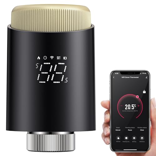 MIUCDA Smart Heizkörperthermostat WiFi, kein Gateway Erforderlich，Thermostat Heizung Smart, Programmierbarer Energiesparen Digital Thermostat TRV Kompatibel Alexa, Google Home，Tuya，Smart Life von MIUCDA