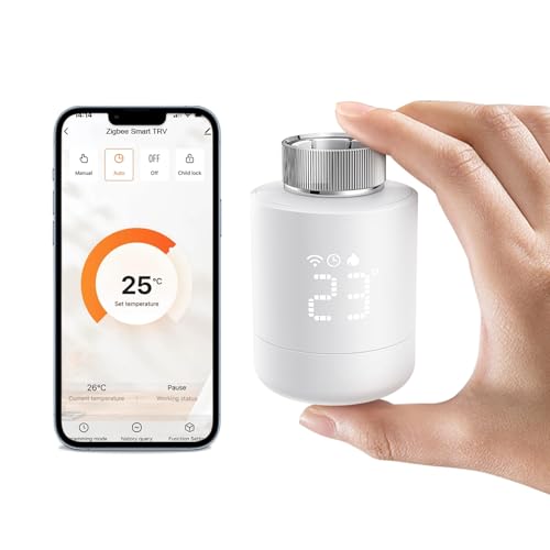 MIUCDA Heizkörperthermostat Zigbee Smart Heizung Thermostat, Energiesparen, Programmierbarem, Heizungsthermostat Kompatibel Alexa, Google Home, Home Assistant, Tuya von MIUCDA