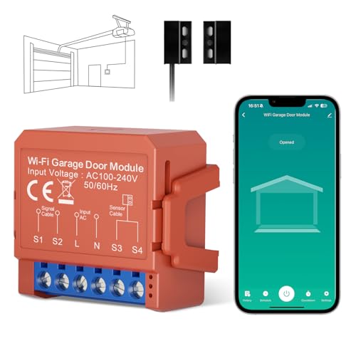 MIUCDA Smart Garagentoröffner WLAN Fernsteuerung mit App, Kompatibel mit Alexa, Google Assistant und SmartThings Sprachsteuerung Tuya/Smart life APP-Steuerung, Kein Hub erforderlich von MIUCDA