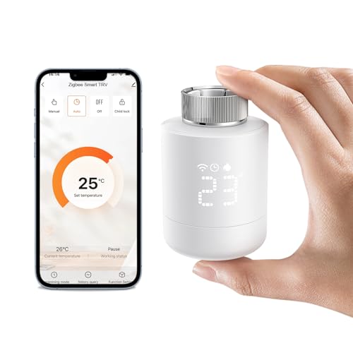MIUCDA Smart Heizkörperthermostat Zigbee Smart Heizung Thermostat, Energiesparen, Programmierbarem, Heizungsthermostat Kompatibel Alexa, Google Home, Home Assistant, Tuya von MIUCDA