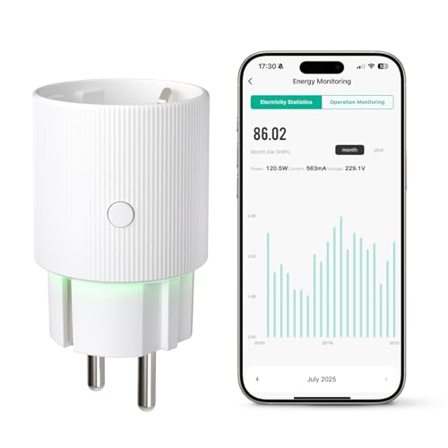 MIUCDA WLAN Smart Steckdose 16A mit Strommessung, Kompatibel mit Alexa und Google Home Sprachsteuerung, Smart Life App Fernbedienung, Zeitgerechte Stecker (Kein Hub erforderlich) von MIUCDA