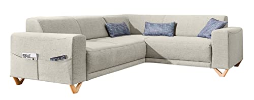 MIUFORM Ecksofa Wohnladschaft | Classy Sophie L MAX | Wohnladschaft Couch L Form (Beige, Rechts ausgerichtet) von MIUFORM