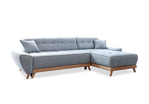 MIUFORM Ecksofa mit Schlaffunktion und Bettkasten Wendbar Wohnladschaft | Dazzling Daisy | Wohnladschaft Couch Schlafcouch (Hellblau) von MIUFORM