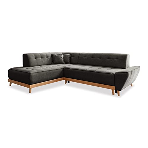 MIUFORM Ecksofa mit Schlaffunktion und Bettkasten Wohnladschaft | Dazzling Daisy L-Form | Wohnladschaft Couch L Form Schlafcouch (Anthrazit, Links ausgerichtet) von MIUFORM