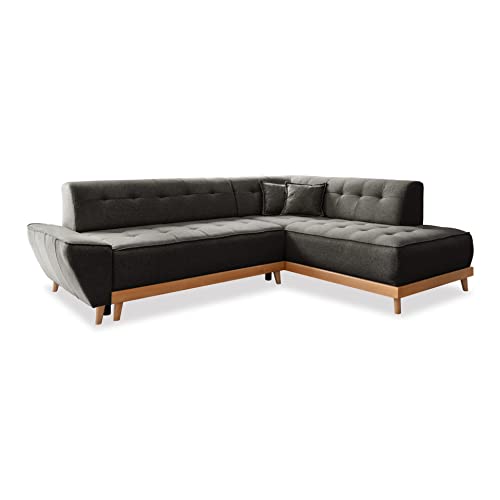 MIUFORM Ecksofa mit Schlaffunktion und Bettkasten Wohnladschaft | Dazzling Daisy L-Form | Wohnladschaft Couch L Form Schlafcouch (Anthrazit, Rechts ausgerichtet) von MIUFORM