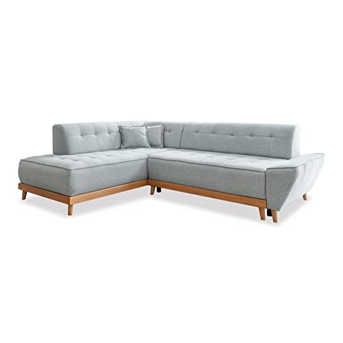 MIUFORM Ecksofa mit Schlaffunktion und Bettkasten Wohnladschaft | Dazzling Daisy L-Form | Wohnladschaft Couch L Form Schlafcouch (Hellgrau, Links ausgerichtet) von MIUFORM