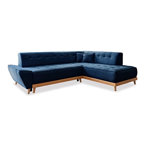 MIUFORM Ecksofa mit Schlaffunktion und Bettkasten Wohnladschaft | Dazzling Daisy L-Form | Wohnladschaft Couch L Form Schlafcouch (Navy blau, Rechts ausgerichtet) von MIUFORM