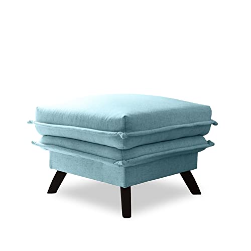 MIUFORM Pouf Hocker Sitzhocker Wohnzimmer ǀ Charming Charlie Sitzpouf ǀ 60x60x45cm (Pastellblau) von MIUFORM