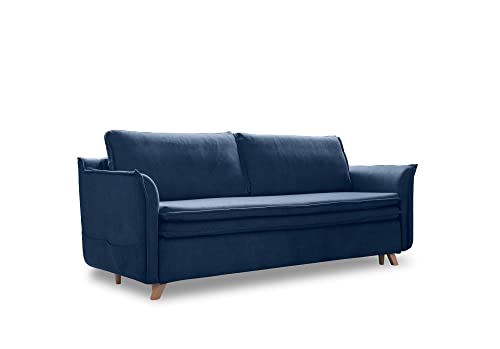 MIUFORM Schlafsofa matratze | Charming Charlie Slim Sofa mit Schlaffunktion | Schlafsofa mit Bettkasten | Sofa Bett |Wohnzimmer Schlafzimmer Gästebett | Easy Clean Haustierfreundlich (Navy blau) von MIUFORM