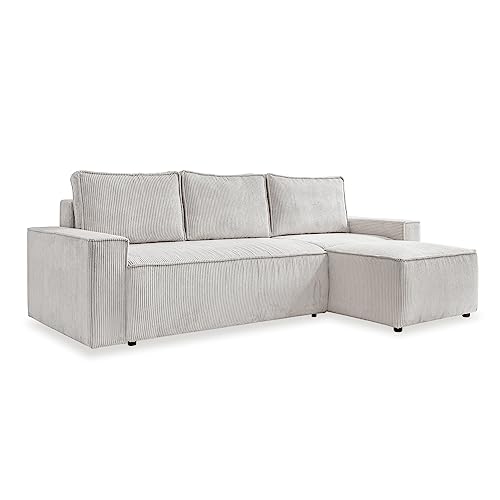 MIUFORM Sofa Cord 250 cm x 156 cm x 89 cm, Ecksofa mit Schlaffunktion und Bettkasten - Brave Dave - Couch L Form Sofa L Form, Wohnlandschaft mit Schlaffunktion, Cord Sofa Beige MIUFORM Sofa Cord 250 cm x 156 cm x 89 cm, Ecksofa mit Schlaffunktion und Bettkasten - Brave Dave - Couch L Form Sofa L Form, Wohnlandschaft mit Schlaffunktion, Cord Sofa Beige von MIUFORM