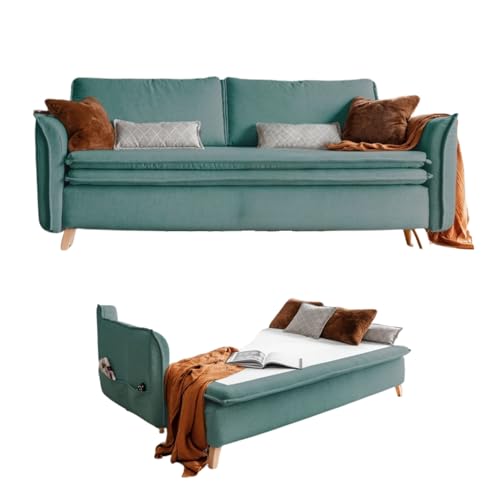 Schlafsofa mit Bettkasten, Schlafsofa Dauerschläfer - Big Sofa mit Schlaffunktion und Bettkasten, Schlafsofa mit Matratze Sofabett Schlafcouch mit Bettkasten Schlafcouch Ausziehbar - Sofa Pastellblau von MIUFORM