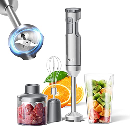 MIUI Stabmixer Edelstahl – Mixer für Küchenhandmixer-Set, 14-Gang-Edelstahlklinge und Körperhandstab, Handmixer elektrisch mit Schneebesen, perfekt zum Mischen und Pürieren in der Küche von MIUI