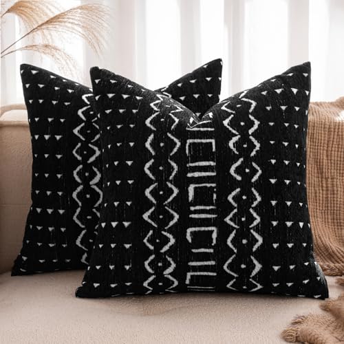 MIULEE 2er Kissenbezug 40x40 H-Schwarz Chenille Boho Kissenbezüge Kissenhülle Sofakissen dekokissen zierkissen Elegantes Design für Couch Sofa Wohnzimmer MIULEE 2er Kissenbezug 40x40 H-Schwarz Chenille Boho Kissenbezüge Kissenhülle Sofakissen dekokissen zierkissen Elegantes Design für Couch Sofa Wohnzimmer von MIULEE