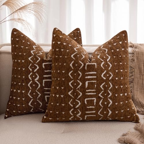 MIULEE 2er Kissenbezug 45x45 H-Braun Chenille Boho Kissenbezüge Kissenhülle Sofakissen dekokissen zierkissen Elegantes Design für Couch Sofa Wohnzimmer MIULEE 2er Kissenbezug 45x45 H-Braun Chenille Boho Kissenbezüge Kissenhülle Sofakissen dekokissen zierkissen Elegantes Design für Couch Sofa Wohnzimmer von MIULEE