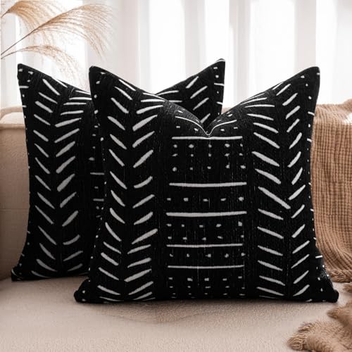 MIULEE 2er Kissenbezug 45x45 Schwarz Chenille Boho Kissenbezüge Kissenhülle Sofakissen dekokissen zierkissen Elegantes Design für Couch Sofa Wohnzimmer MIULEE 2er Kissenbezug 45x45 Schwarz Chenille Boho Kissenbezüge Kissenhülle Sofakissen dekokissen zierkissen Elegantes Design für Couch Sofa Wohnzimmer von MIULEE