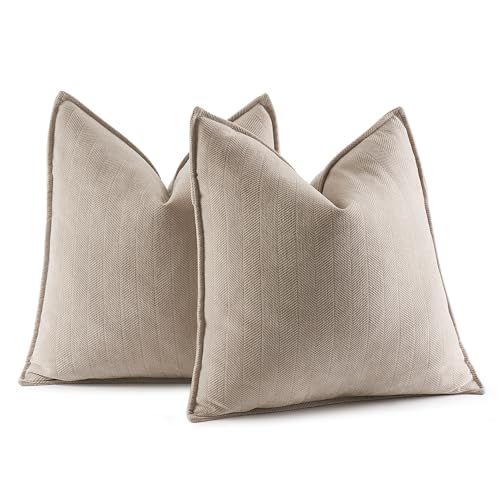 MIULEE 2er Kissenbezug 60x60 Beige Chenille Kissenbezüge Kissenhülle Sofakissen dekokissen zierkissen Elegantes Design für Couch Sofa Wohnzimmer MIULEE 2er Kissenbezug 60x60 Beige Chenille Kissenbezüge Kissenhülle Sofakissen dekokissen zierkissen Elegantes Design für Couch Sofa Wohnzimmer von MIULEE