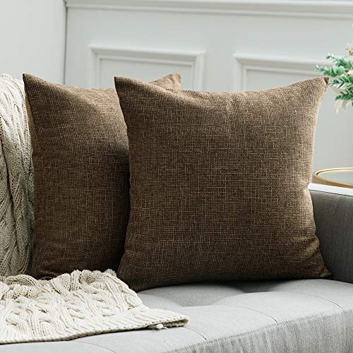 MIULEE 2er Set Kissenbezüge Kissenhülle Dekokissen Leinen-Optik Dekorative Kissenbezug Sofakissen Couchkissen Deko Kreuz mit Verstecktem Reißverschluss für Sofa Schlafzimmer 40x40 cm Dunkelbraun MIULEE 2er Set Kissenbezüge Kissenhülle Dekokissen Leinen-Optik Dekorative Kissenbezug Sofakissen Couchkissen Deko Kreuz mit Verstecktem Reißverschluss für Sofa Schlafzimmer 40x40 cm Dunkelbraun von MIULEE