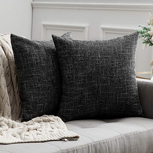 MIULEE Kissenbezüge Kissenhülle Dekokissen Leinen-Optik Dekorative Kissenbezug Sofakissen Couchkissen Deko Kreuz mit Verstecktem Reißverschluss für Sofa Schlafzimmer 2er Set 50x50 cm Schwarz MIULEE Kissenbezüge Kissenhülle Dekokissen Leinen-Optik Dekorative Kissenbezug Sofakissen Couchkissen Deko Kreuz mit Verstecktem Reißverschluss für Sofa Schlafzimmer 2er Set 50x50 cm Schwarz von MIULEE