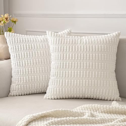MIULEE 2er Set 40x40 cm Kordsamt Kissenbezüge Moderne Kissenhüllen Dekorative Sofakissen Dekokissen Weicher Zierkissenbezug für Wohnzimmer Sofa Schlafzimmer Boho Dekor Reinweiß MIULEE 2er Set 40x40 cm Kordsamt Kissenbezüge Moderne Kissenhüllen Dekorative Sofakissen Dekokissen Weicher Zierkissenbezug für Wohnzimmer Sofa Schlafzimmer Boho Dekor Reinweiß von MIULEE