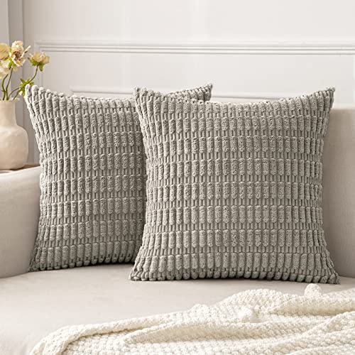 MIULEE 2er Set 40x40 cm Kordsamt Kissenbezüge Moderne Kissenhüllen Dekorative Sofakissen Dekokissen Weicher Zierkissenbezug für Wohnzimmer Sofa Schlafzimmer Boho Dekor Sand von MIULEE