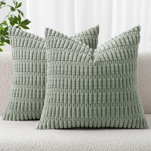 MIULEE 2er Set 45x45 cm Kordsamt Kissenbezüge Moderne Kissenhüllen Dekorative Sofakissen Dekokissen Weicher Zierkissenbezug für Wohnzimmer Sofa Schlafzimmer Boho Dekor Graugrün MIULEE 2er Set 45x45 cm Kordsamt Kissenbezüge Moderne Kissenhüllen Dekorative Sofakissen Dekokissen Weicher Zierkissenbezug für Wohnzimmer Sofa Schlafzimmer Boho Dekor Graugrün von MIULEE