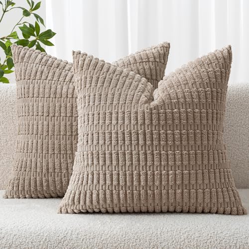 MIULEE 2er Set 50x50 cm Kordsamt Kissenbezüge Moderne Kissenhüllen Dekorative Sofakissen Dekokissen Weicher Zierkissenbezug für Wohnzimmer Sofa Schlafzimmer Boho Dekor Hellbraun MIULEE 2er Set 50x50 cm Kordsamt Kissenbezüge Moderne Kissenhüllen Dekorative Sofakissen Dekokissen Weicher Zierkissenbezug für Wohnzimmer Sofa Schlafzimmer Boho Dekor Hellbraun von MIULEE