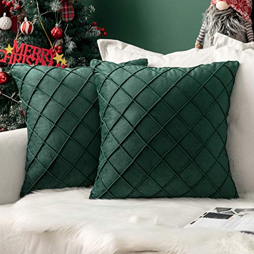MIULEE Weihnachten 2er Set Samt Kissenbezug Gitter Sofakissen Dekokissen Kissenhülle Kissenbezüge Couchkissen Kissen Samtkissen Weich Einfarbig Zierkissen für Sofa Wohnzimmer 40x40 cm Dunkelgrün MIULEE Weihnachten 2er Set Samt Kissenbezug Gitter Sofakissen Dekokissen Kissenhülle Kissenbezüge Couchkissen Kissen Samtkissen Weich Einfarbig Zierkissen für Sofa Wohnzimmer 40x40 cm Dunkelgrün von MIULEE